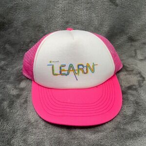 Microsoft Learn Hat Pink White Trucker Cap Colorful Logo Snapback‎